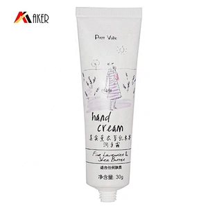 Wholesale 30ml round  hand cream cosmetic plastic laminated tube packaging with white plastic double wall screw cap