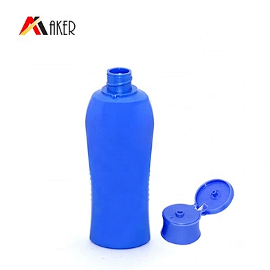 Customized shape 200ml blue liquid hand soap PE plastic shampoo bottle China supplier