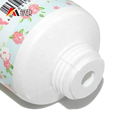 50ml Custom white cosmetic packaging soft empty hand cream plastic cosmetic tube with disc lid