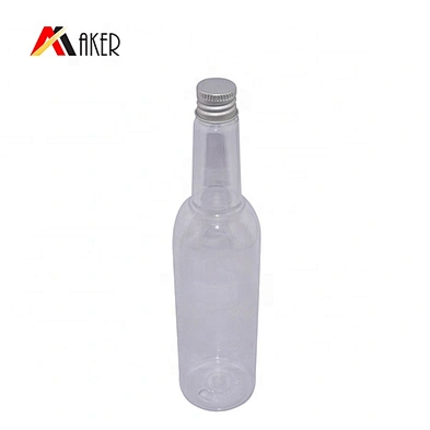 Round Shape 100ml 200ml Green Clear Cosmetic Biodegradable Plastic Bottle with Aluminum Screw Cap