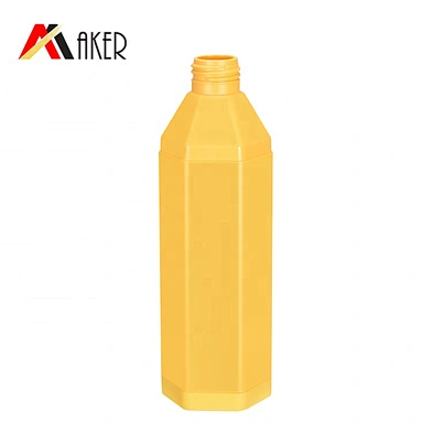 2020 new arrival solid yellow 650ml square cosmetic HDPE plastic body lotion pump bottle