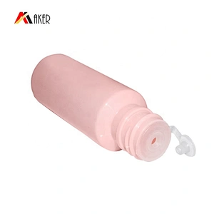 Empty cylinder 30ml cosmetic PET plastic lotion bottle with screw cap