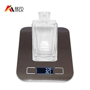 High quality empty 50ml clear square fragrance perfume reed diffuser glass bottle with screw cap