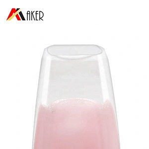 2019 New 50ml Fragrance Empty Internal Painting Pink Glass Perfume Bottle Cosmetic Packaging with Mist Sprayer