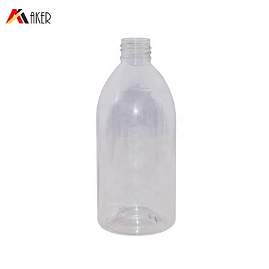Wholesale empty clear round shape 250ml PET plastic trigger spray detergent bottle with black mini trigger sprayer