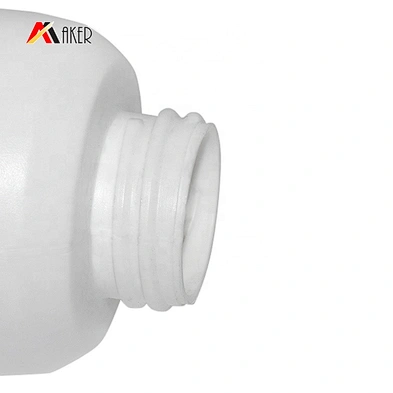 Wholesale new design 650ml square white HDPE plastic empty shower gel bottle with pump