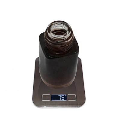 20 ml square painted brown cosmetic glass lotion bottle with gold aluminum dropper