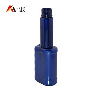 Engine Oil Bottle Wholesale Price Custom Design 80ml Special Shape Pet Plastic Screen Printing Motor Oil Screw Cap Dark Blue