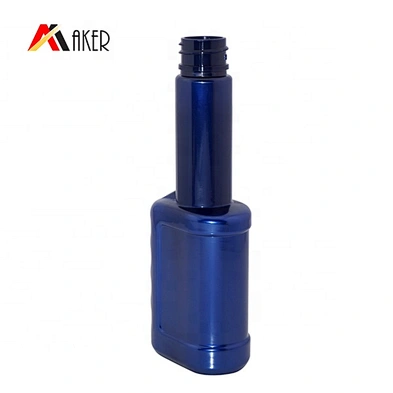 Engine Oil Bottle Wholesale Price Custom Design 80ml Special Shape Pet Plastic Screen Printing Motor Oil Screw Cap Dark Blue