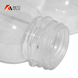 wholesale Boston round shape plastic 350ml PET beverage juice bottle drinking water bottles with cap