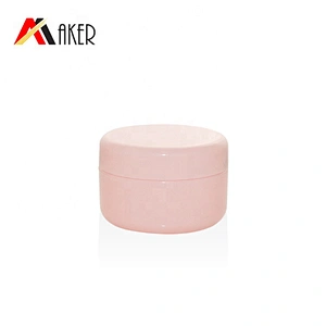 Small MOQ PP 20g pink cylinder single wall plastic cosmetic cream jar packaging with screw cap