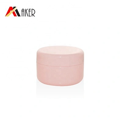 Small MOQ PP 20g pink cylinder single wall plastic cosmetic cream jar packaging with screw cap