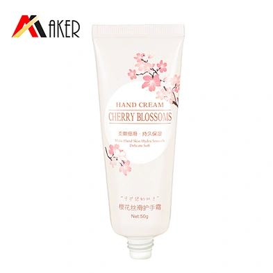 Fancy style 50ml white aluminum plastic laminated cosmetic hand cream tube ABL tube packaging with polygon screw cap
