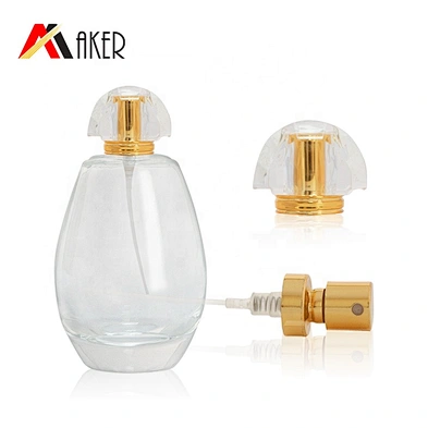 2020 New arrival luxury design glass round shape perfume bottle 50ml