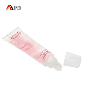 China manufacturer 15ml clear cosmetic lip gloss squeeze tube packaging with screw cap