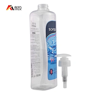 Factory price 1L clear PET plastic empty transparent shower gel bottle packaging with pump