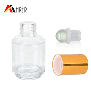 Hottest 8ml clear empty glass roll on perfume bottle with golden screw cap and plastic roller