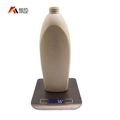 600ml Solid gray HDPE plastic shampoo bottle packaging with white lotion pump