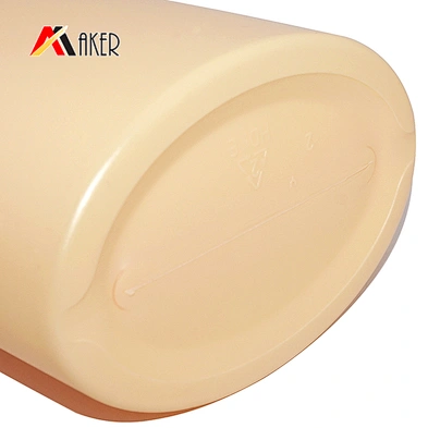 1L yellow PE plastic cosmetic empty shampoo bottle with lotion pump for wholesale