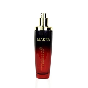 wholesale black gradient red 100ml cosmetic packaging personal skin care face hand cream lotion pump glass bottle