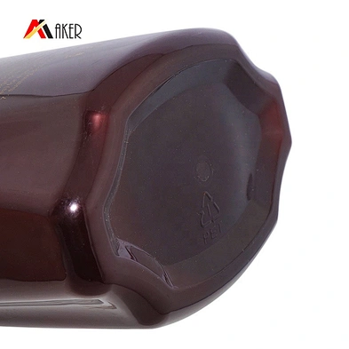 New design empty PET 900ml luxury brown disposable shampoo packing bottle with pump