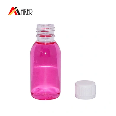 Custom Color 100ml Clear PET Plastic Medicine Wine Bottle with Tamper Proof Cap