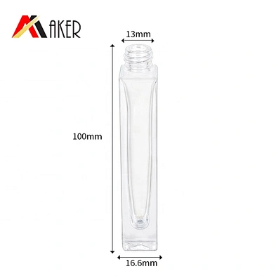 Wholesale empty clear square tall glass roll on bottle perfume bottle 10ml with stainless steel roller ball