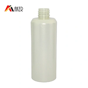 250ml empty pearlescent effect plastic cosmetic lotion bottle with black screw lid