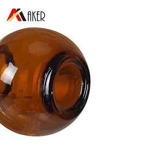 Custom 10ml 20ml amber empty gourd shape glass essential oil bottle packaging with cap or dropper