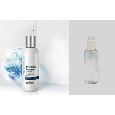 Newest factory supply unique design clear 150ml empty PET cream pump bottle