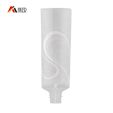 Custom design 35ml round clear cosmetic hand cream plastic tube packaging with screw cap