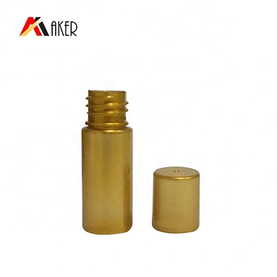 Wholesale Empty Luxury Gold Color Cylinder 10ml Cosmetic Small Lotion Bottle With Pump