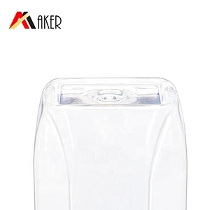 Special square clear 1000ml PET plastic cosmetic body wash lotion bottle with lotion pump