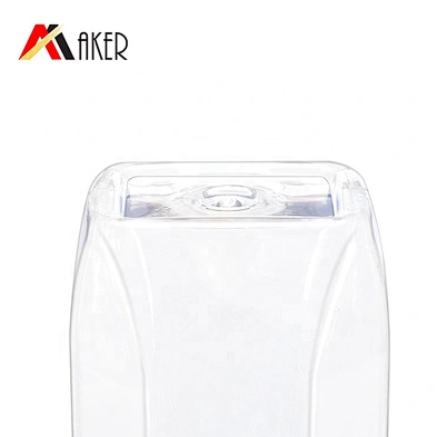 Special square clear 1000ml PET plastic cosmetic body wash lotion bottle with lotion pump