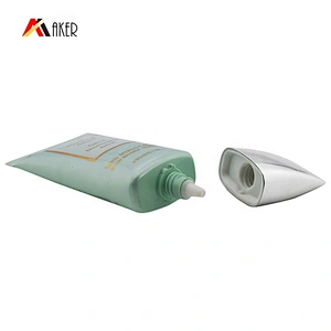 Factory wholesale 30ml green oval shape luxury cosmetic bb cream packaging plastic tube with screw cap