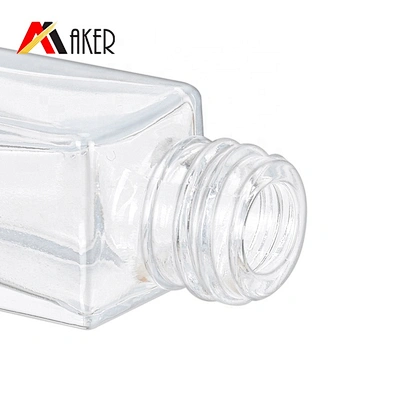 Wholesale empty clear square tall glass roll on bottle perfume bottle 10ml with stainless steel roller ball