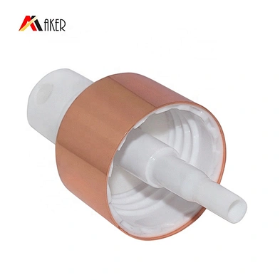 Wholesale factory 24/410 fine rose gold aluminum covered mist sprayer pump with whole cover