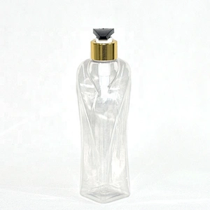 2020 New arrival unique shape clear PET 300ml empty shampoo bottles with lotion pump