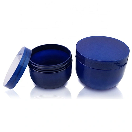 Best Price round blue 300ml 500ml cosmetic plastic jar pet shampoo jar with screw cap/lid