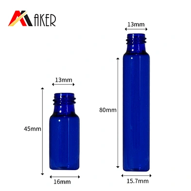 2020 New arrival cobalt blue 5ml 10ml glass roll on bottle with stainless steel roller and plastic screw cap
