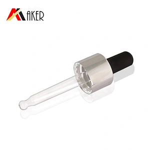 Wholesale price high quality 18mm silver aluminum covered dropper cap with tube
