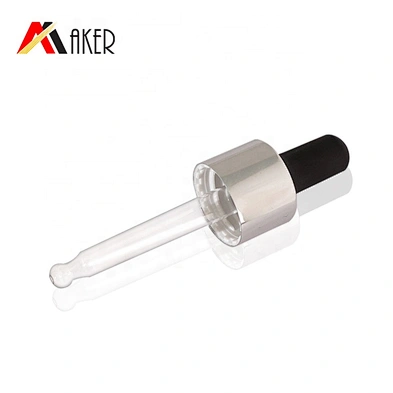 Wholesale price high quality 18mm silver aluminum covered dropper cap with tube