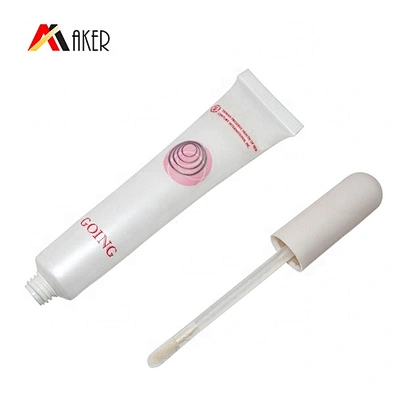 Wholesale private label custom empty lip gloss containers cosmetic tube packaging with brush