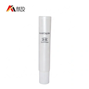 Empty small capacity white round long nozzle cosmetic eye cream plastic packaging tube