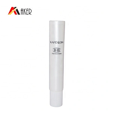 Empty small capacity white round long nozzle cosmetic eye cream plastic packaging tube