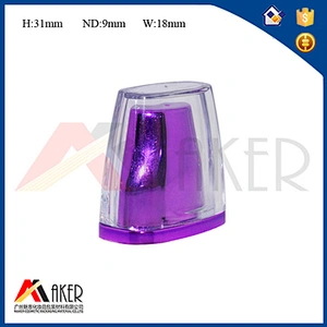 Custom Non Spill 9mm oval purple double acrylic screw cap for cosmetic tube