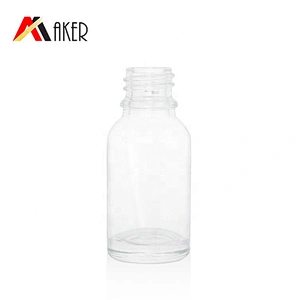 China wholesale round clear cosmetic 15ml essential oil glass bottle packaging