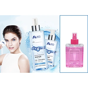 Nice design clear PET plastic 200ml cosmetic bottle makeup remover bottle