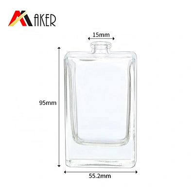 Best Selling 50ml Rectangle clear custom glass Liquid Perfume bottles