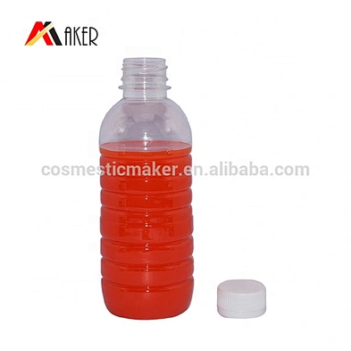 Custom Creative Biodegradable Clear Empty 350ml Plastic Pet Mineral Water Juice Bottle with Screw Cap